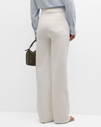 Aubrey wide waistband - tonal ecru Trousers PAIGE