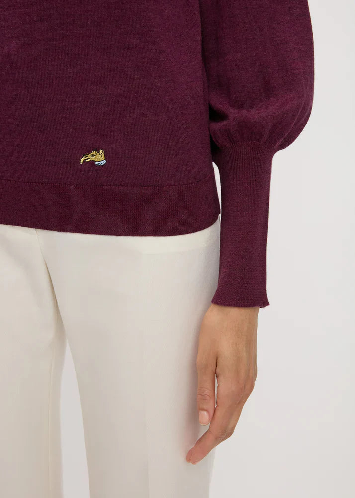 Bella freud puff sleeve jumper - plum Knitwear Bella Freud