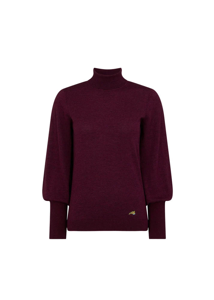 Bella freud puff sleeve jumper - plum Knitwear Bella Freud