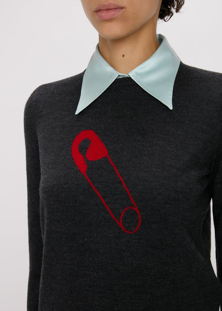 Bella freud safety pin jumper - grey Knitwear Bella Freud