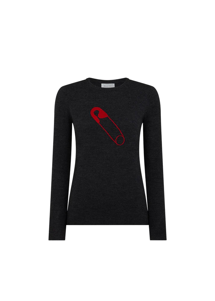 Bella freud safety pin jumper - grey Knitwear Bella Freud