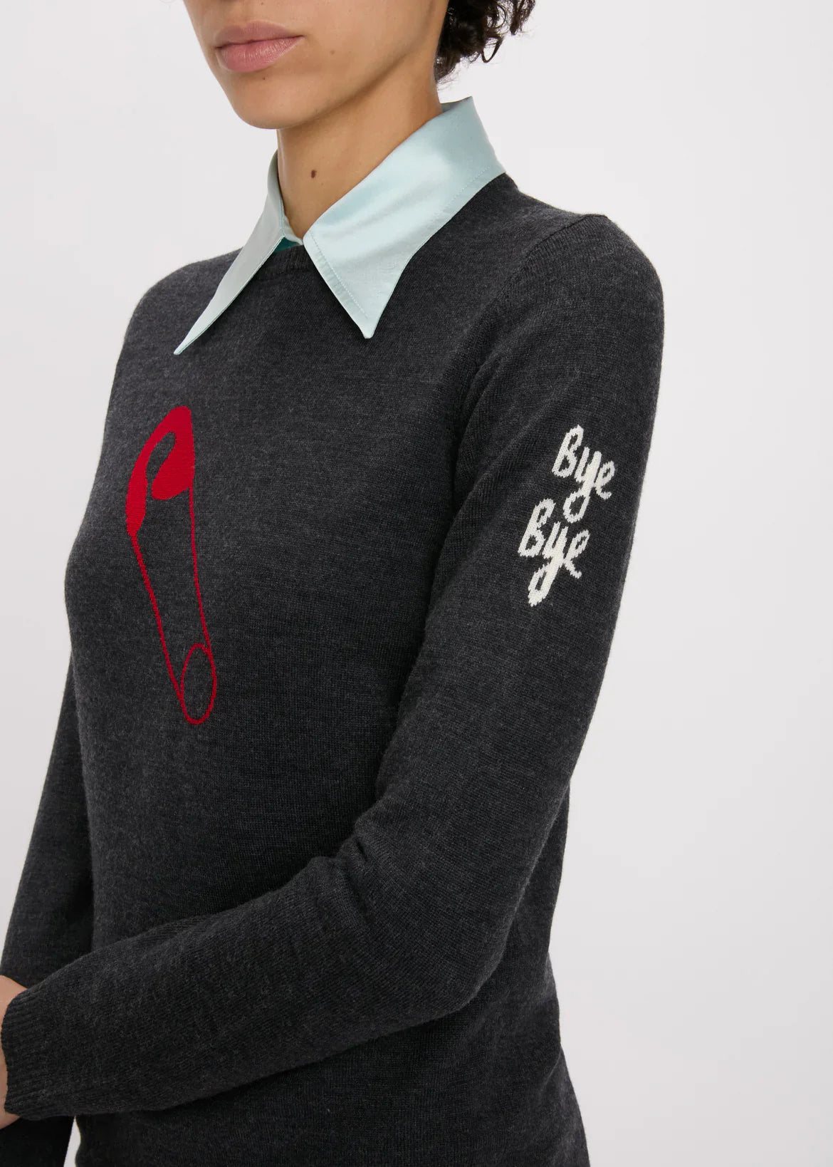 Bella freud safety pin jumper - grey Knitwear Bella Freud