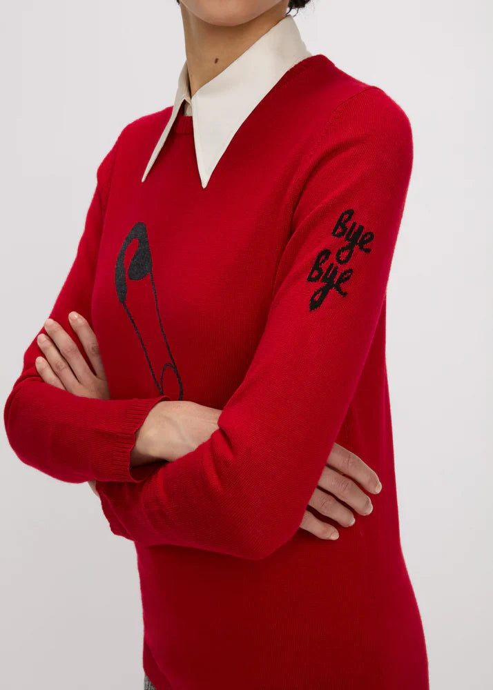 Bella freud safety pin jumper - red Knitwear Bella Freud