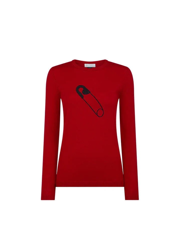 Bella freud safety pin jumper - red Knitwear Bella Freud
