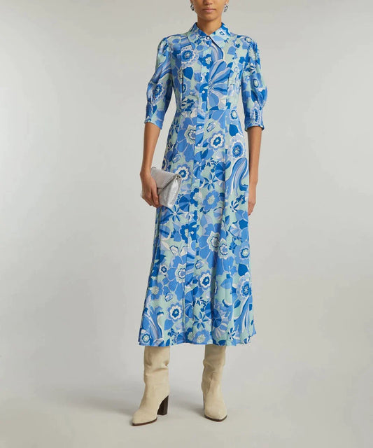 Bloom dress - miami floral mint Dresses RIXO