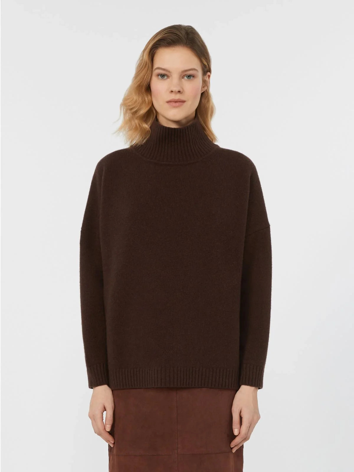 Borgia knitted turtle neck jumper - chocolate Sweater