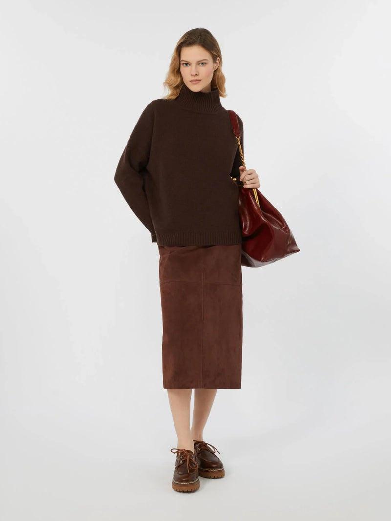 Borgia knitted turtle neck jumper - chocolate Sweater