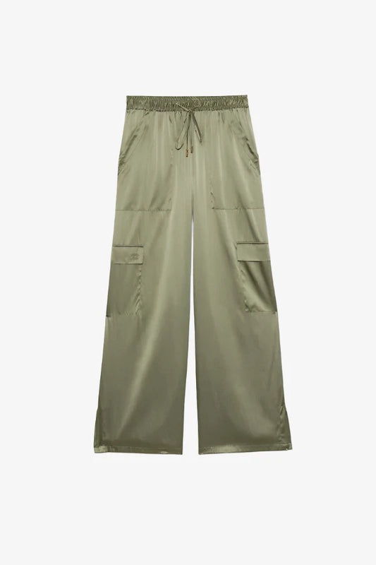 Bowen Silk Cargo Pants - Amande Trousers MAX & MOI