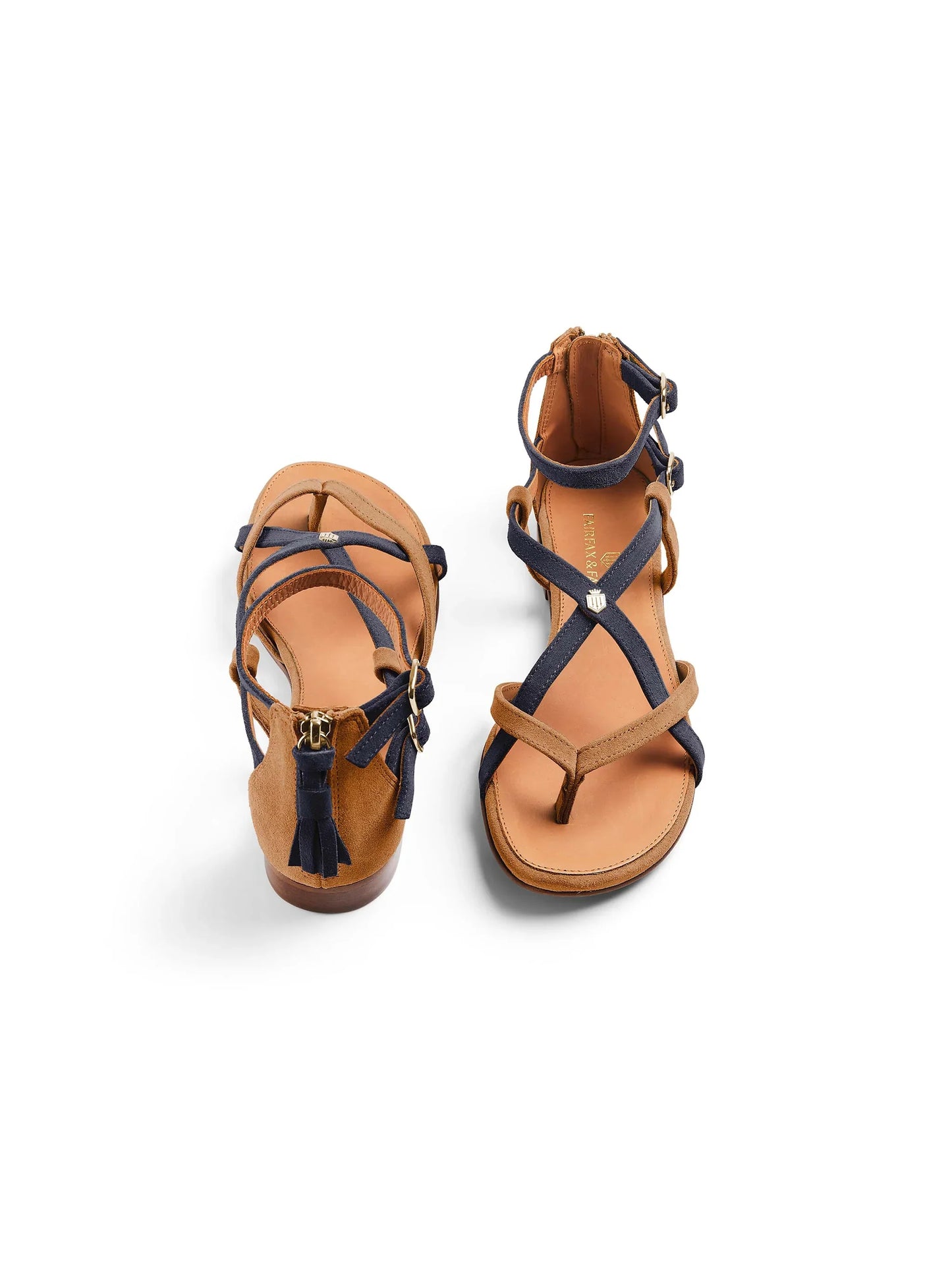 Brancaster sandal - tan / navy suede Shoes & Heels FAIRFAX