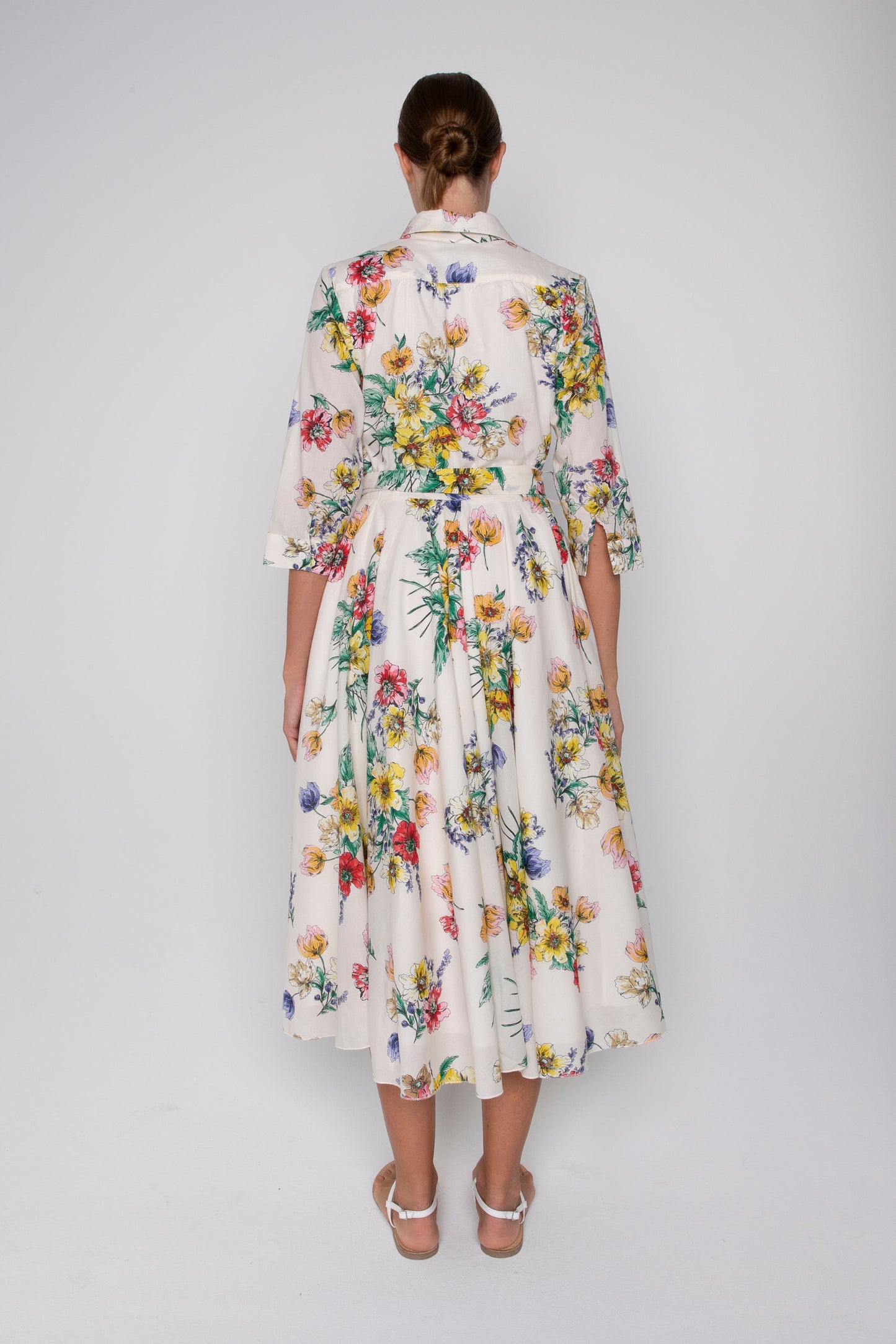 Bs5wd018 spritz dress - white / multi colour floral Dresses