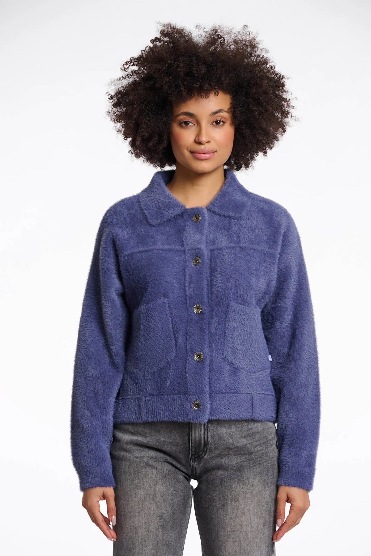 Bubbly boxy jacket - blue shadow Jackets Rino & Pelle