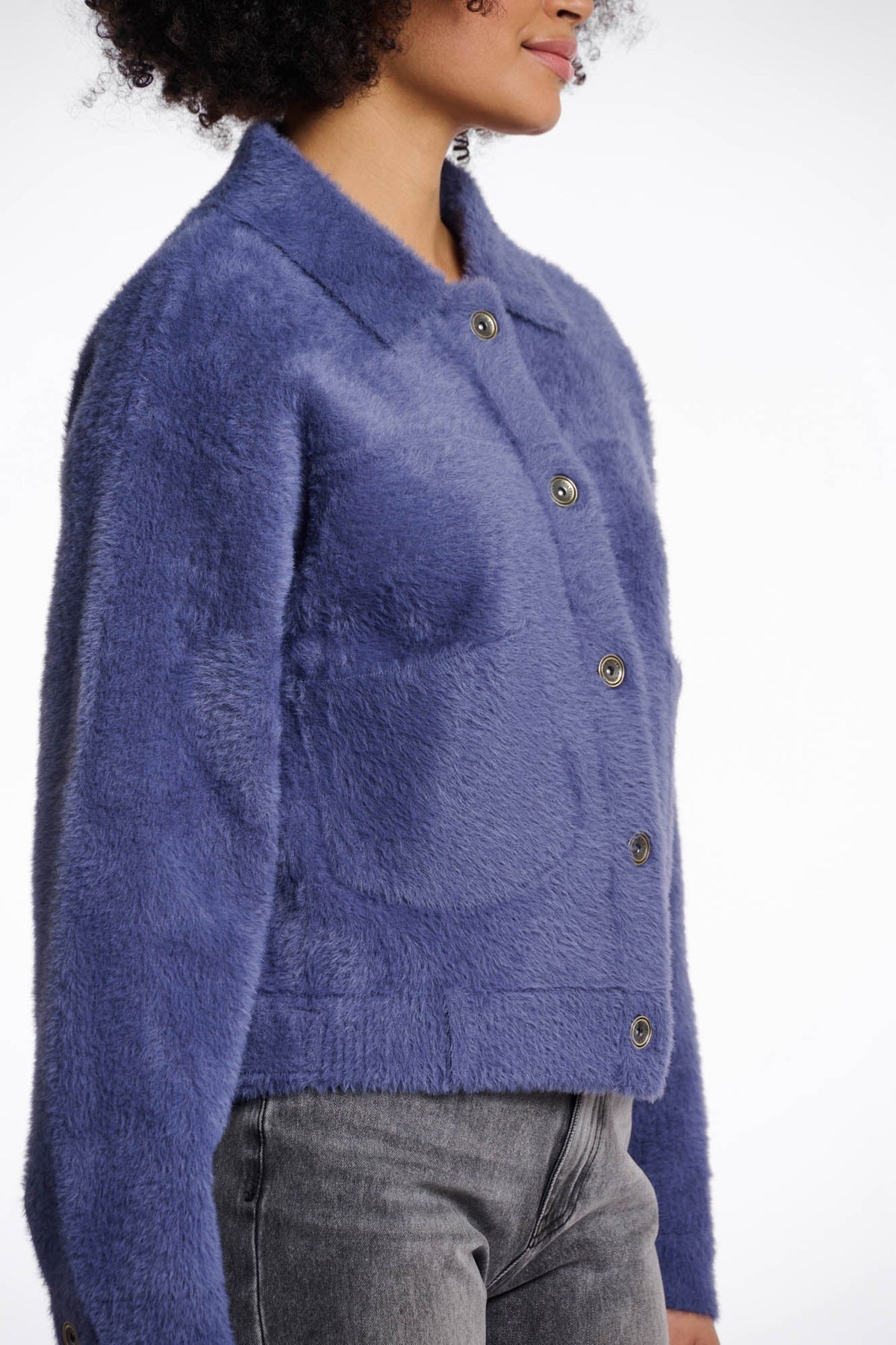 Bubbly boxy jacket - blue shadow Jackets Rino & Pelle