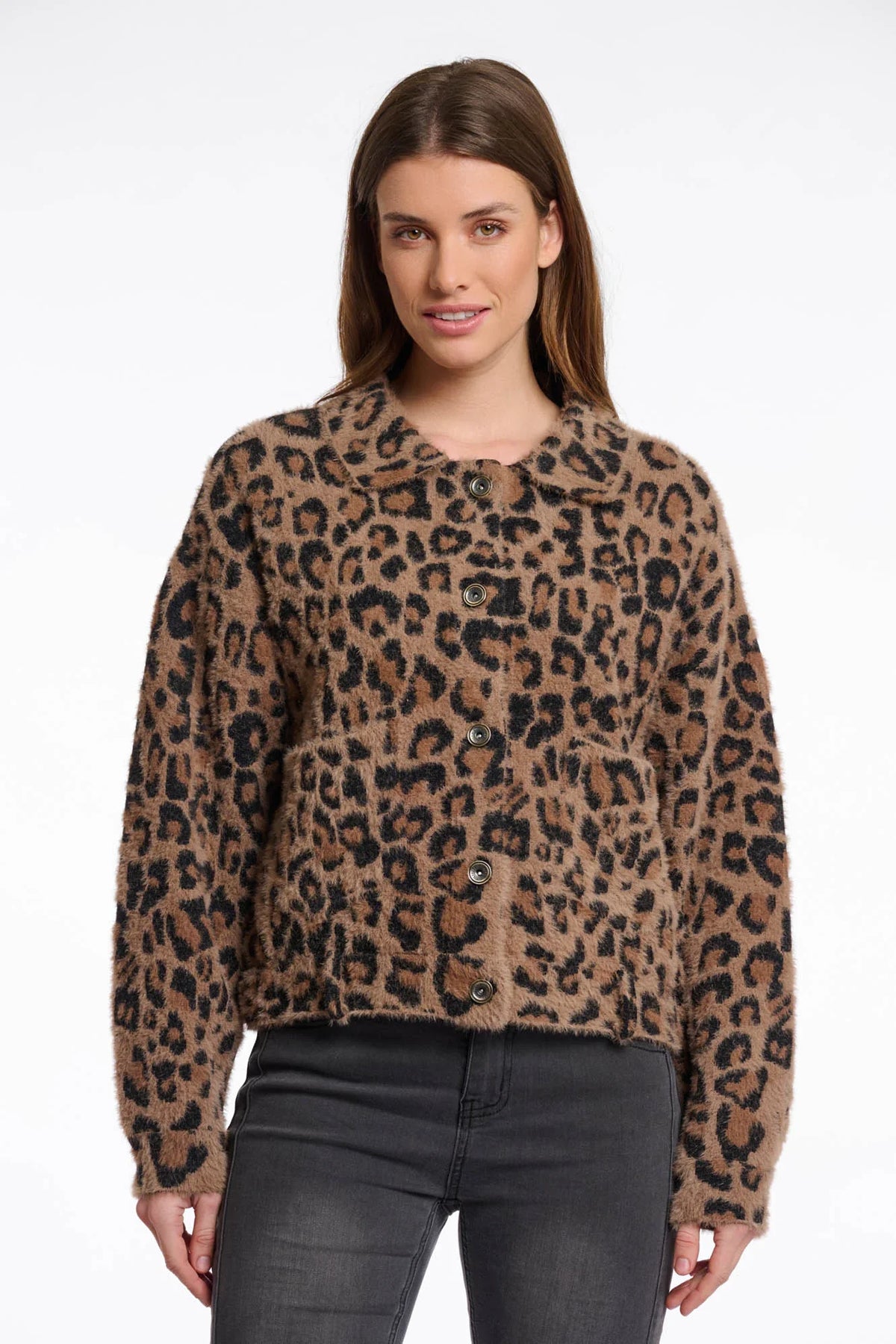 Bubbly boxy jacket - leopard Jackets Rino & Pelle