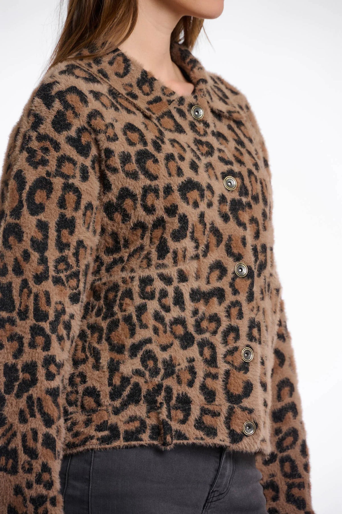Bubbly boxy jacket - leopard Jackets Rino & Pelle