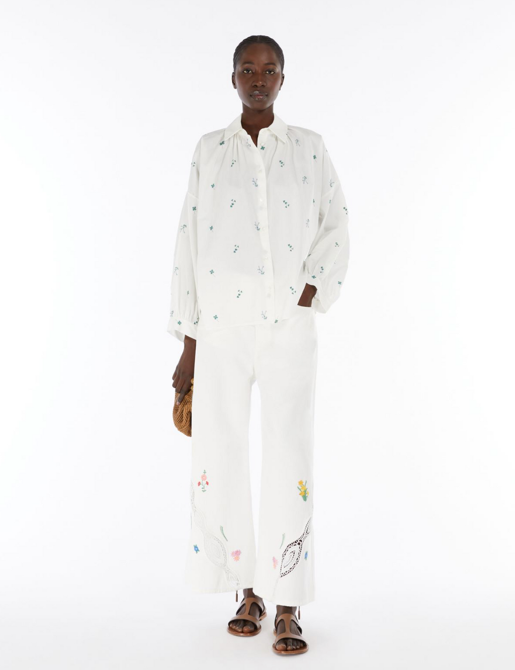 Max Mara - Weekend Bull trousers with embroidery - White – Pampas