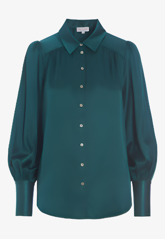 Cadence silk shirt blouse - edamame Shirts & Blouses DEA