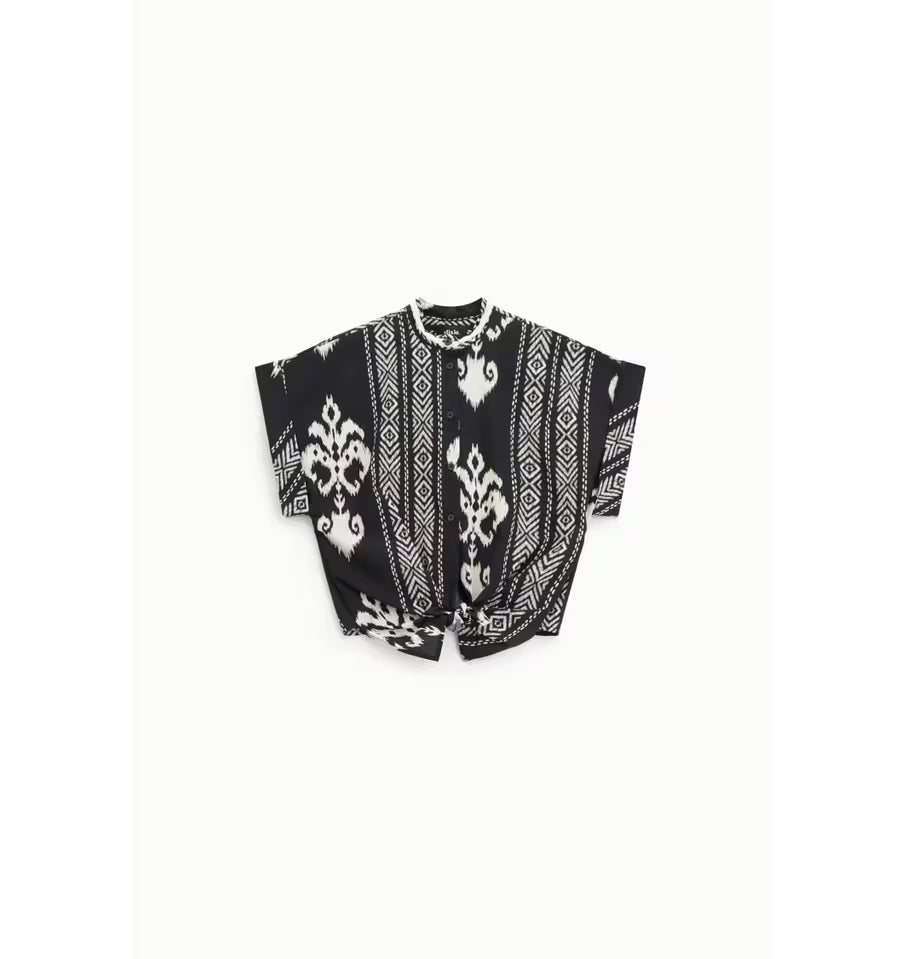 Dixie oversized shirt with geometric pattern