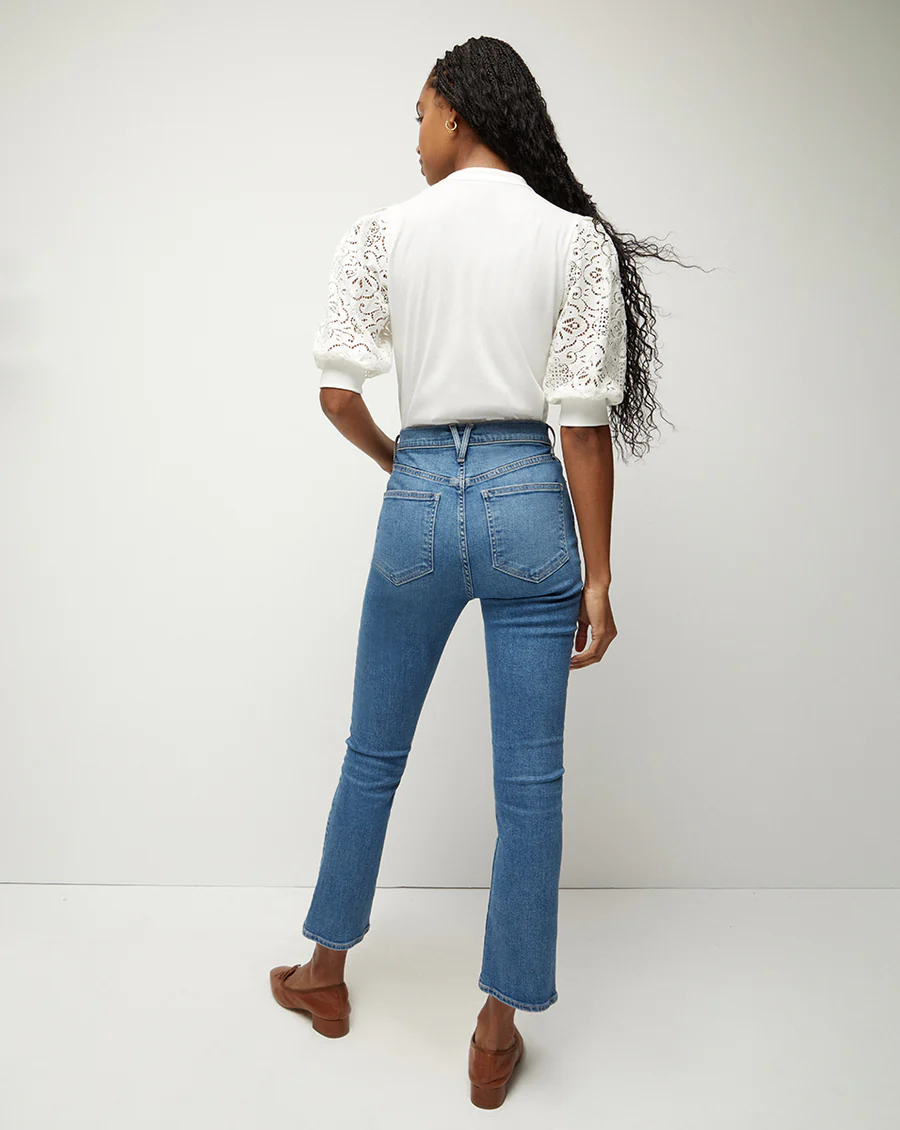 Carly high rise kick flare - bright lakeshore Denim