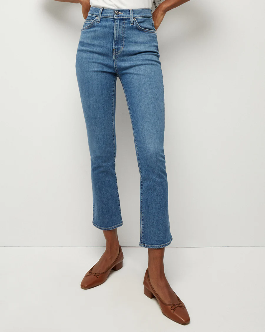 Carly high rise kick flare - bright lakeshore Denim