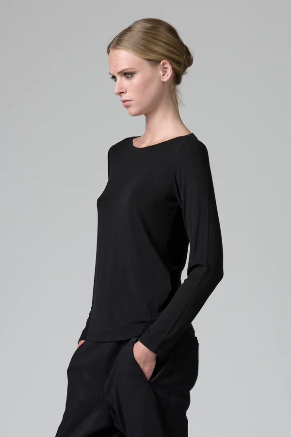 Cfdtrbi182 stretch jersey boat neck long sleeved t shirt