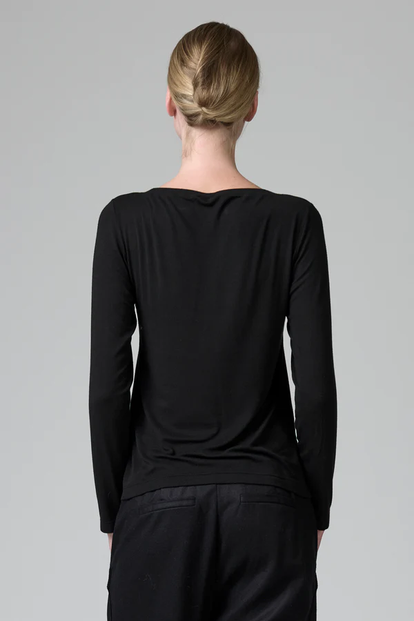 Cfdtrbi182 stretch jersey boat neck long sleeved t shirt
