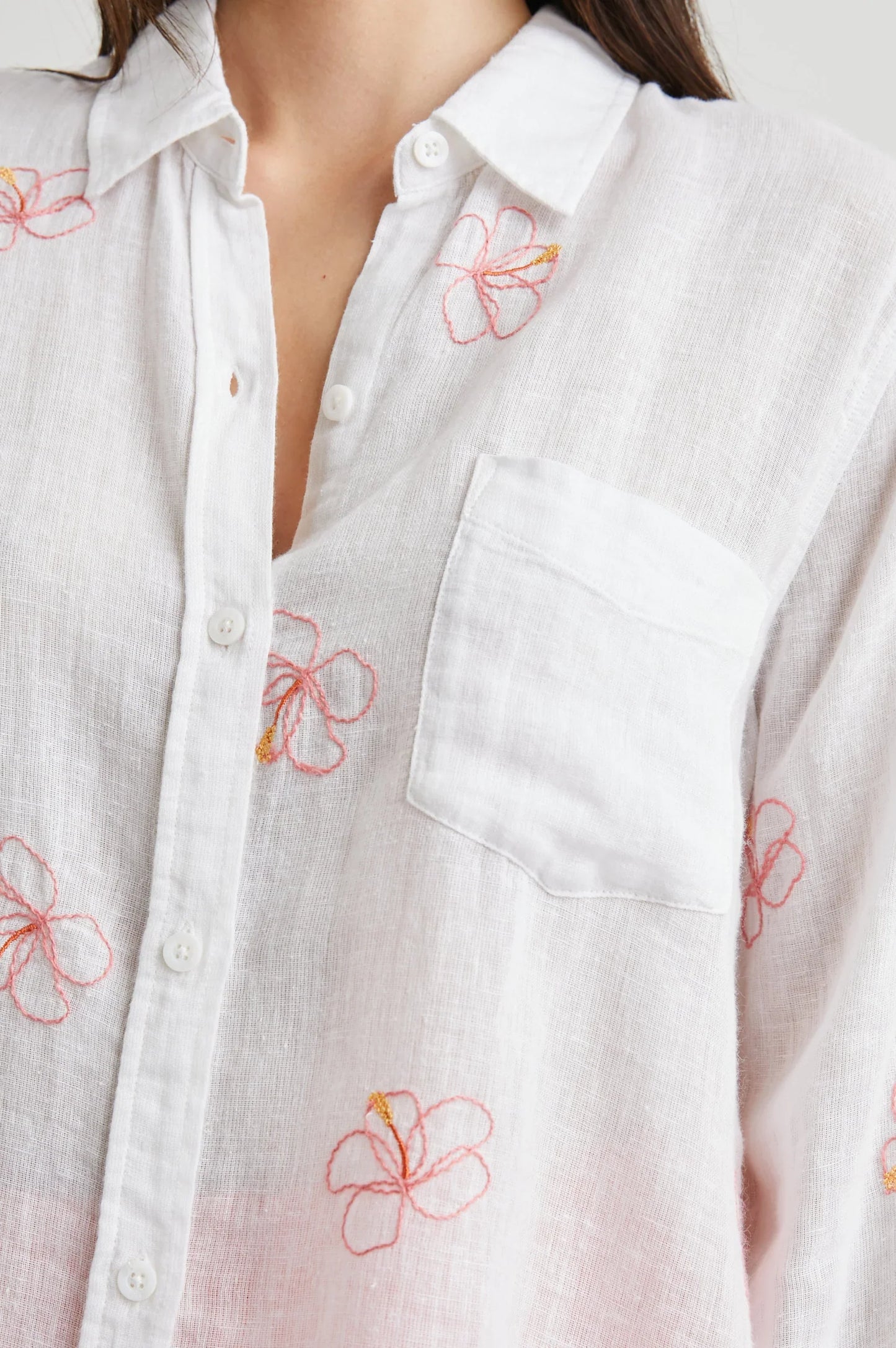 Charli shirt - hibiscus embroidery Shirts & Blouses RAILS