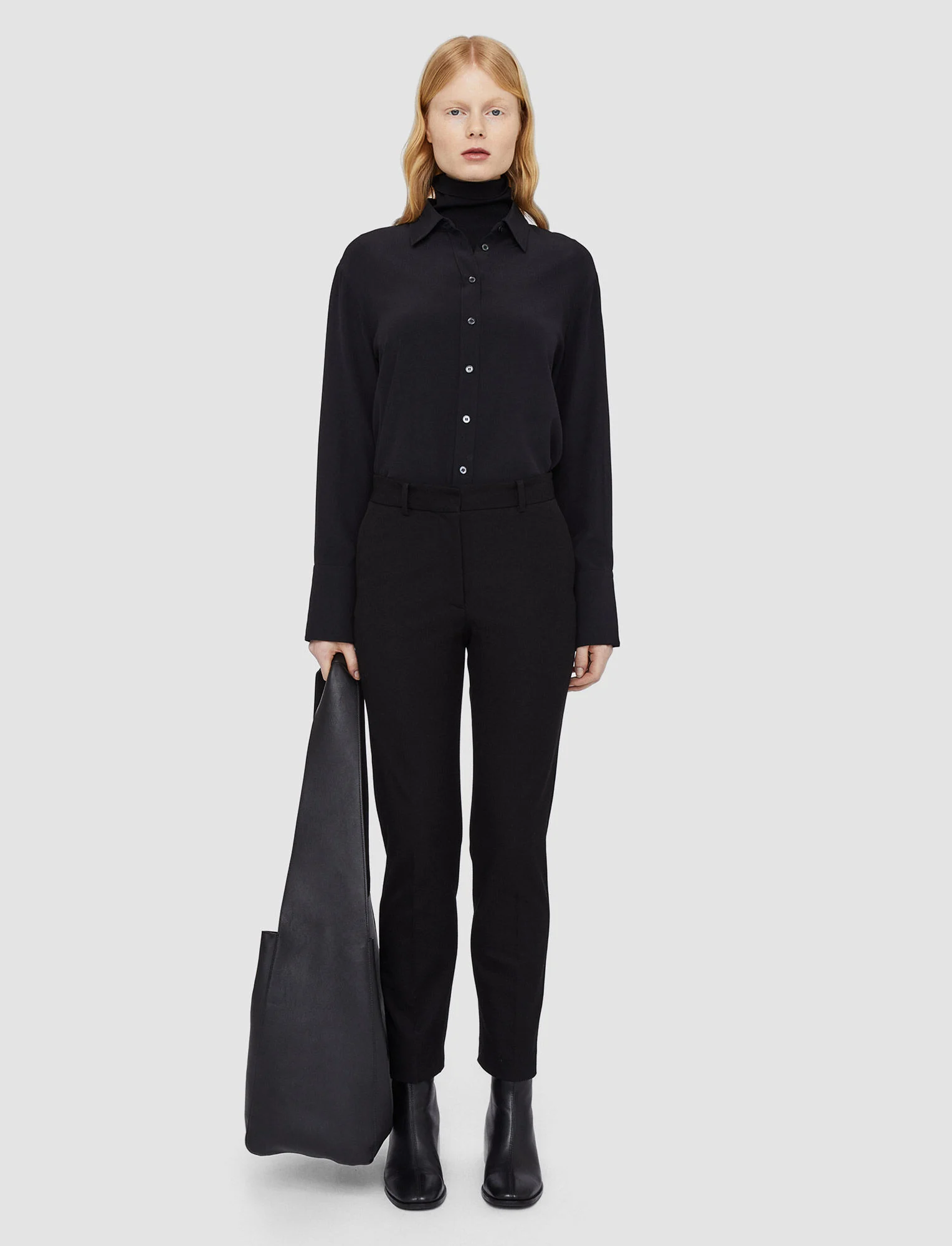 Gabardine stretch coleman trousers - black JOSEPH Trousers