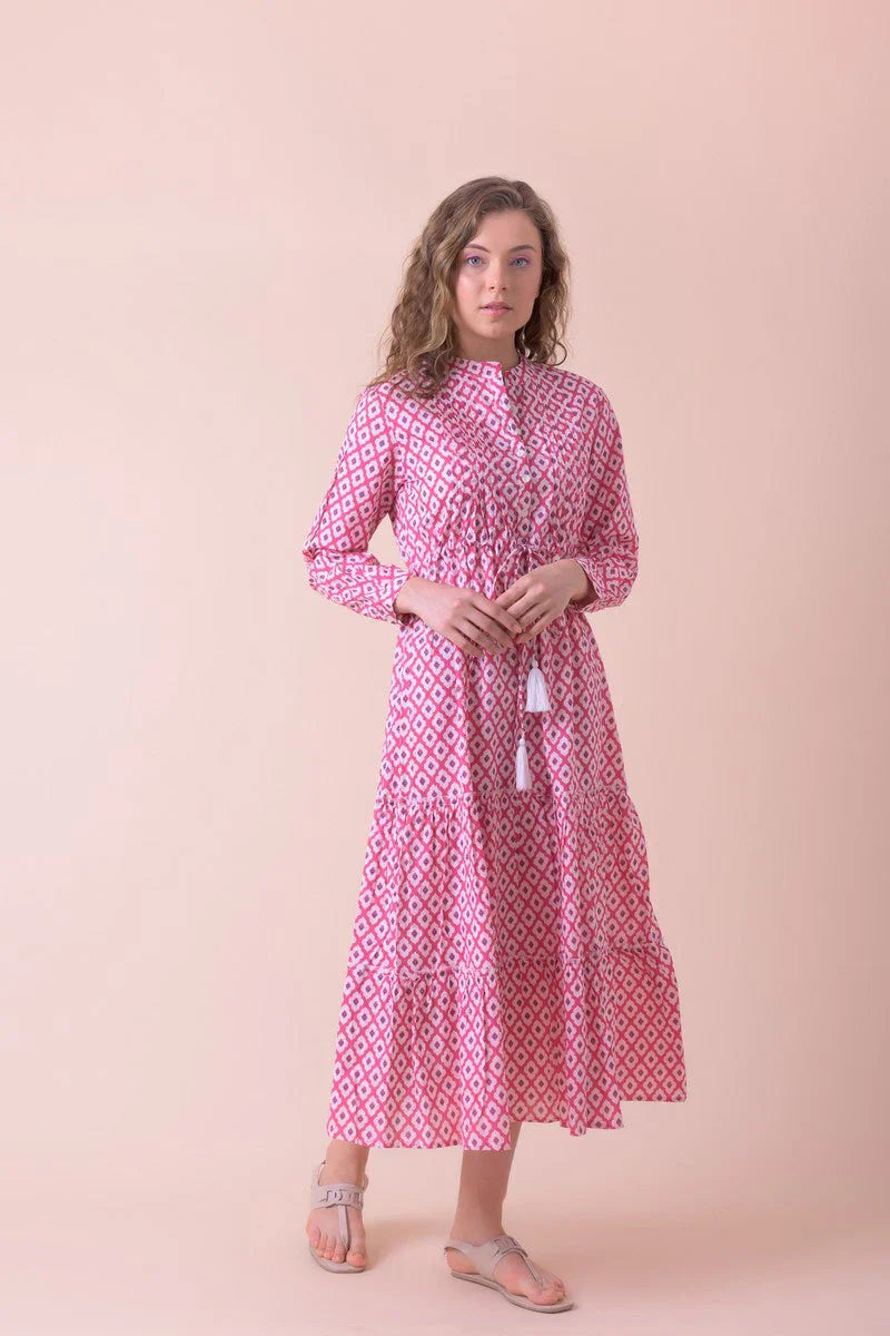 Corfu dress - habibi pink Dresses Handprint Dream Apparel