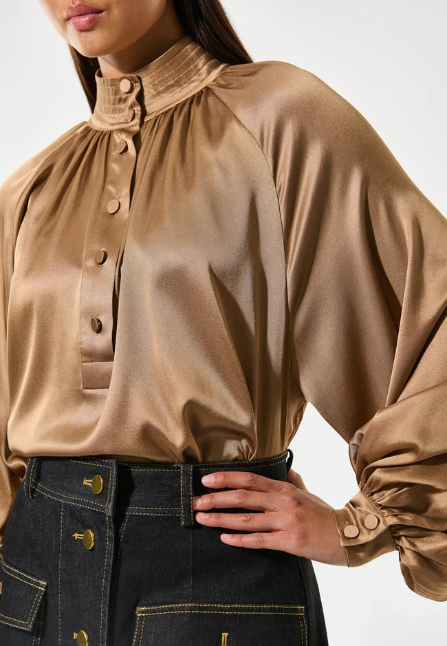 Dea kudibal nicola blouse with sleeve detail - russet