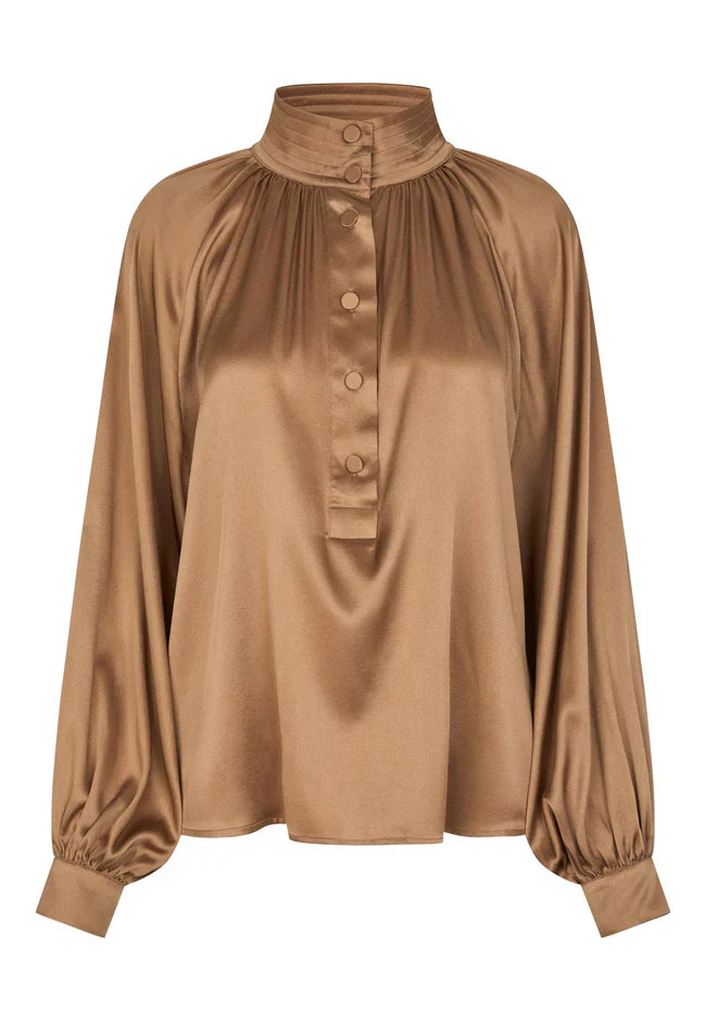 Dea kudibal nicola blouse with sleeve detail - russet