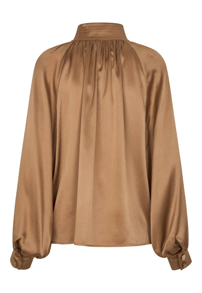 Dea kudibal nicola blouse with sleeve detail - russet