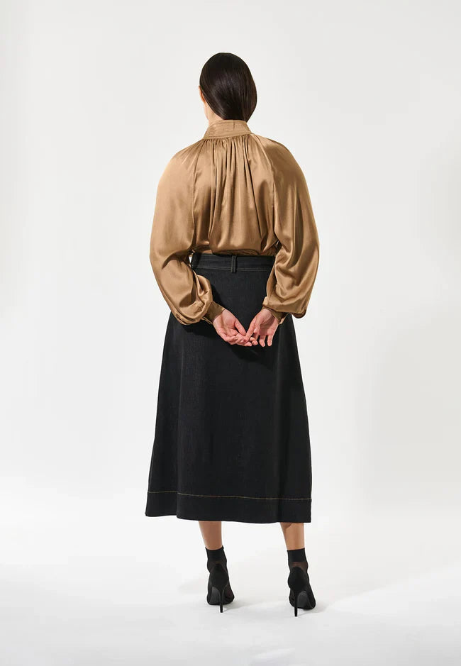 Dea kudibal nicola blouse with sleeve detail - russet