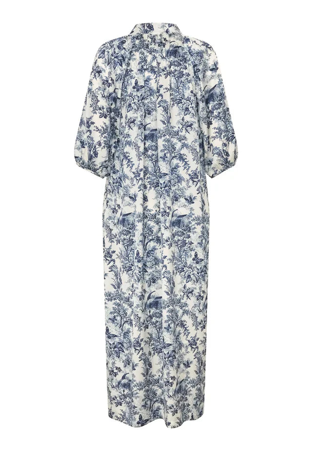 Dea kudibal sabrina dress with v-neck - royal garden ink