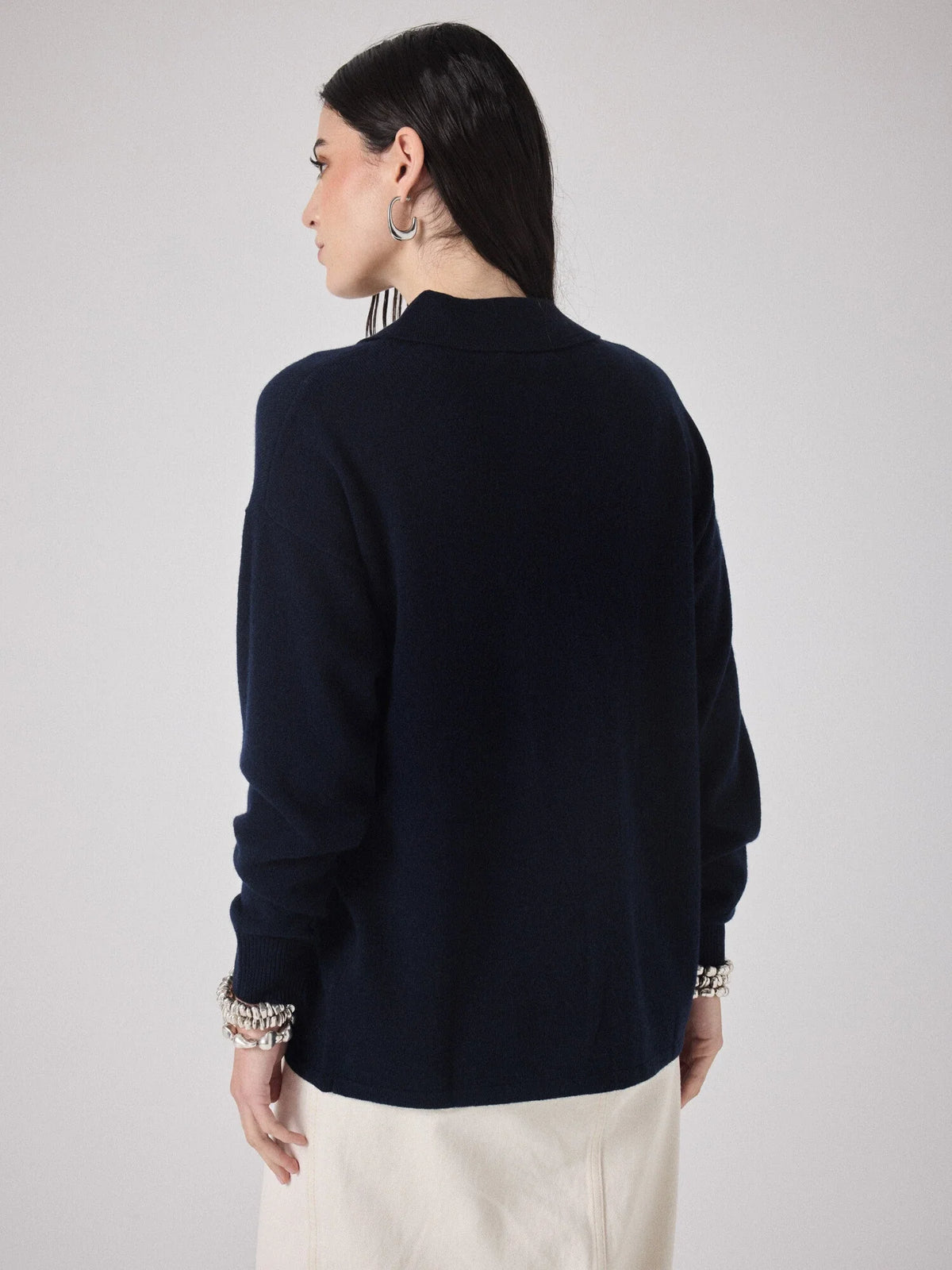 Desiree cashmere shirt - marine Cashmere Jumper Not Shy