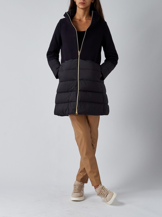 Diagonal eco-age wool parka - navy blue HERNO Jacket – Pampas 