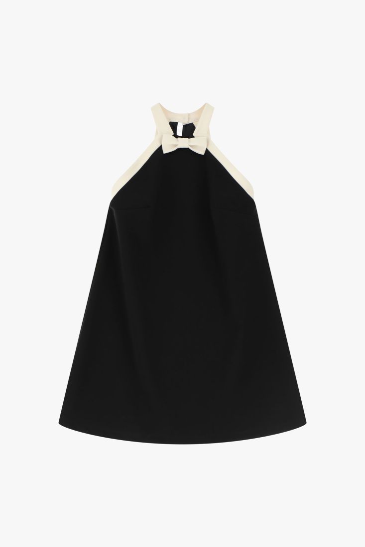 Dixie a-line halterneck midi dress with bow - black Dresses