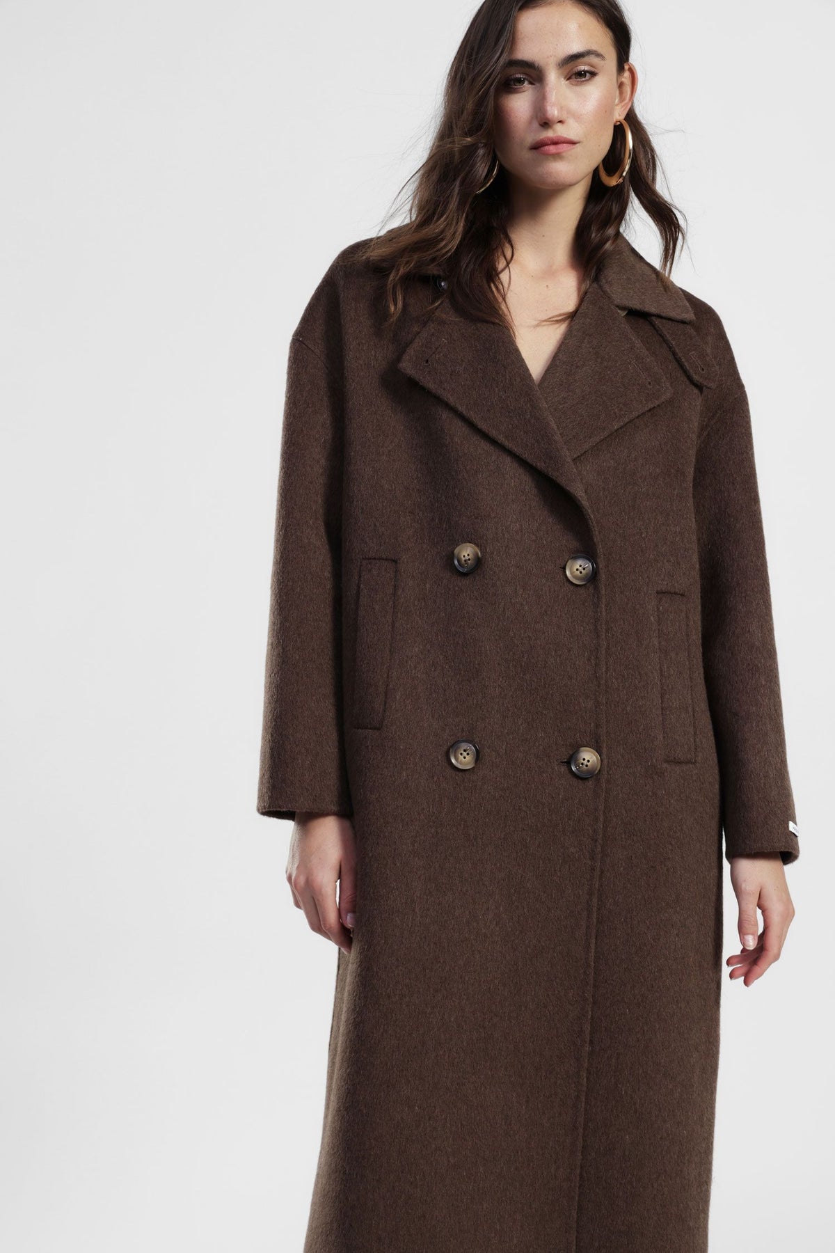 Dixie double-breasted coat with lapels and pockets Tailored