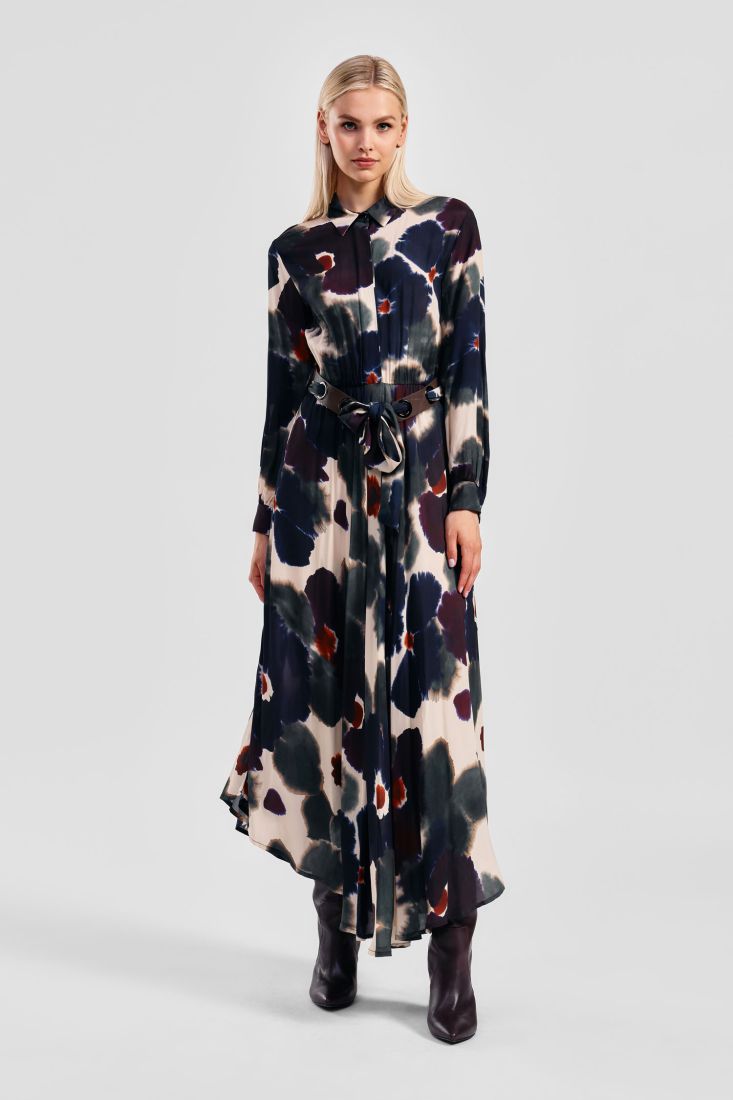 Dixie long dress with floral print - multi Dresses Dixie