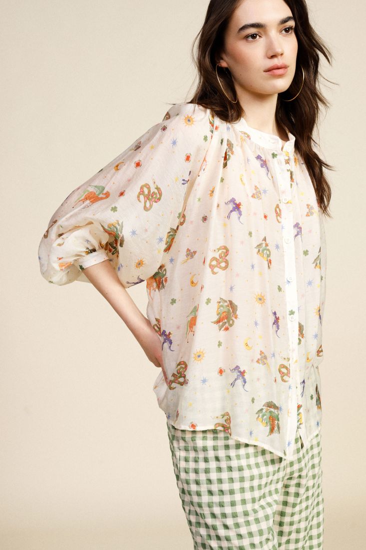 Dixie oversized printed shirt with long sleeves Shirts Dixie