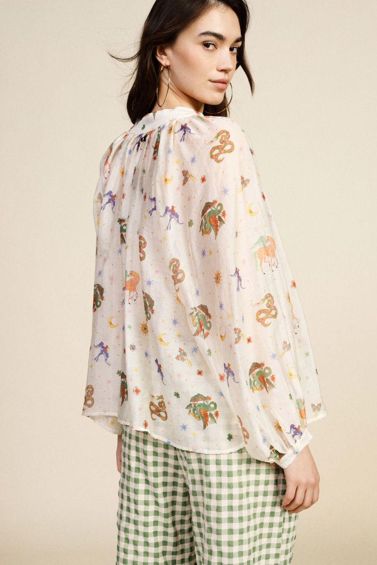 Dixie oversized printed shirt with long sleeves Shirts Dixie