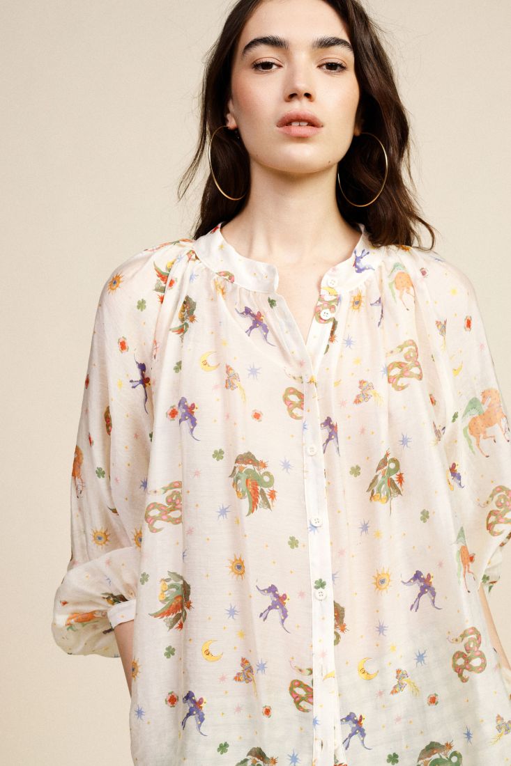 Dixie oversized printed shirt with long sleeves Shirts Dixie
