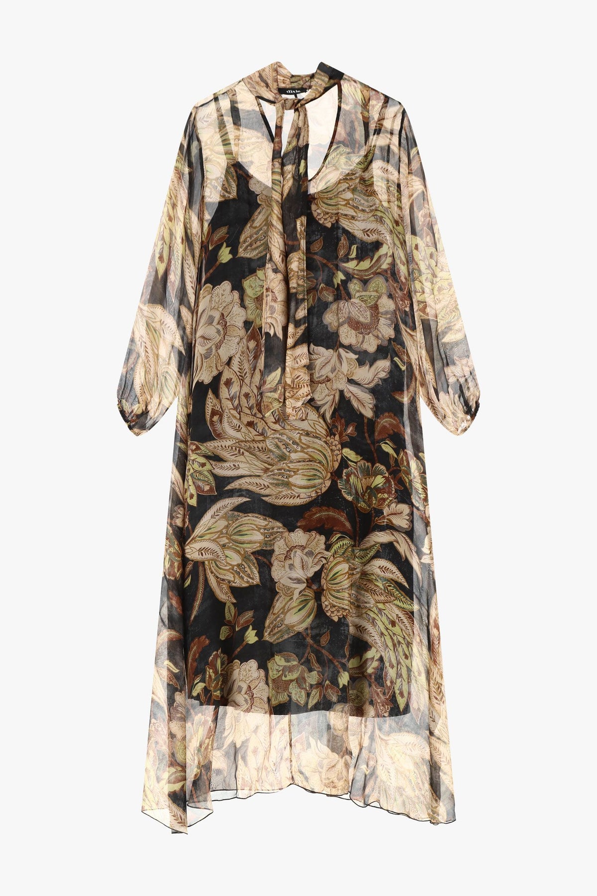 Dixie printed long dress with long sleeves - unica Dresses