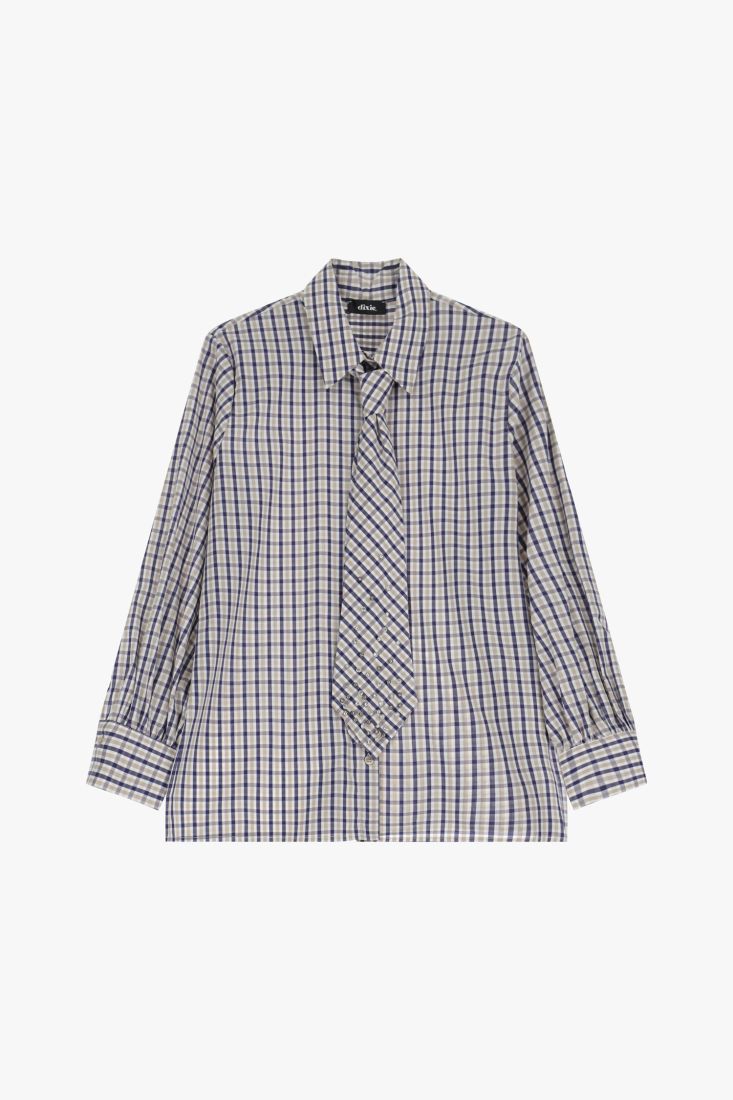Dixie striped shirt with tie - dark blue Shirts Dixie