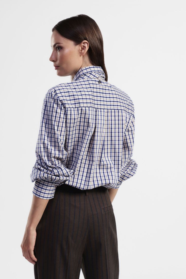 Dixie striped shirt with tie - dark blue Shirts Dixie