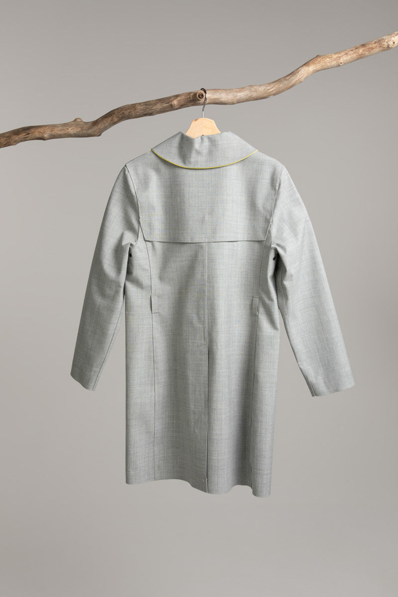 Double breasted coat | grey / lemon Overcoat Hancock Archive