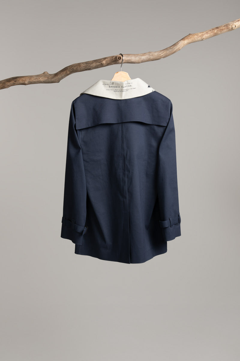 Double breasted jacket | navy / hancock print Coat Hancock