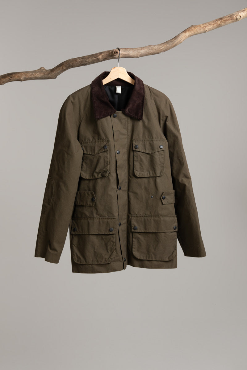 Dry wax country jacket | khaki Coat Hancock Archive