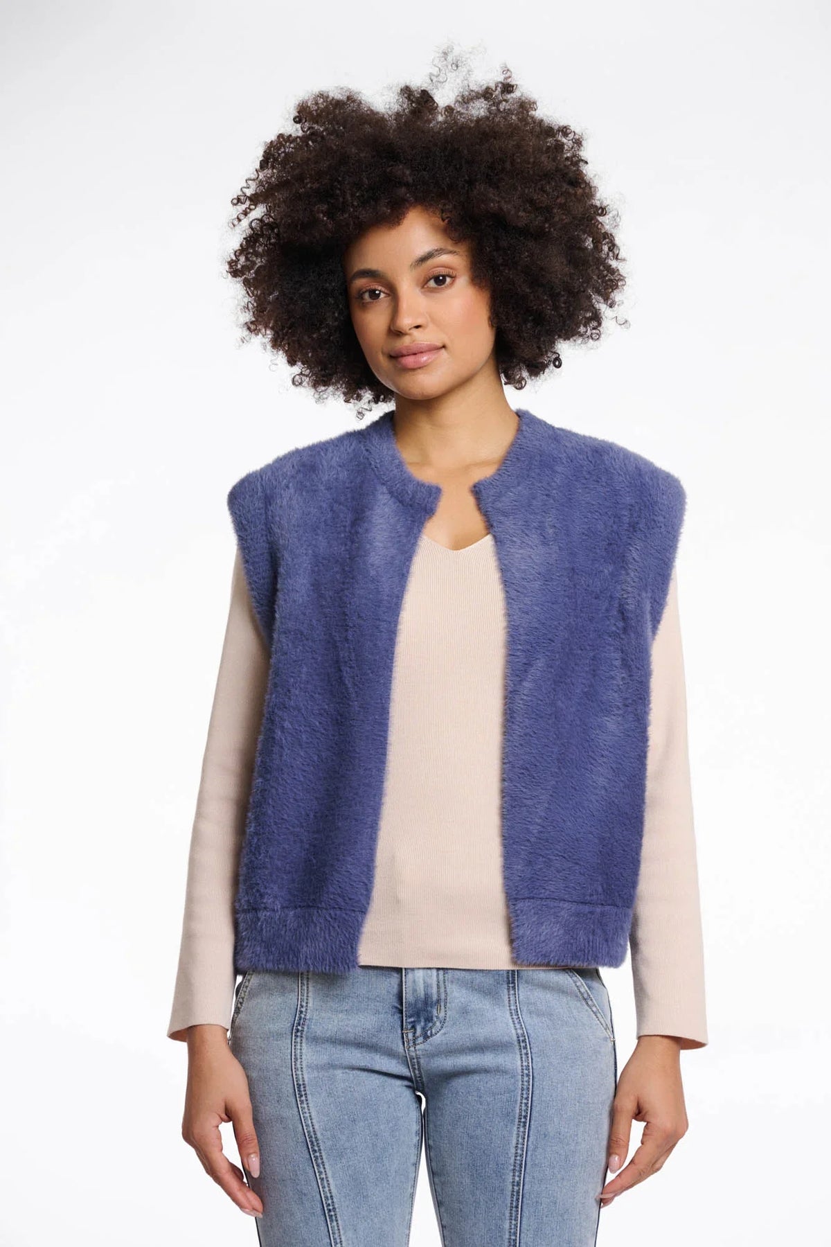 Elona short waistcoat - blue shadow Waistcoat Rino & Pelle