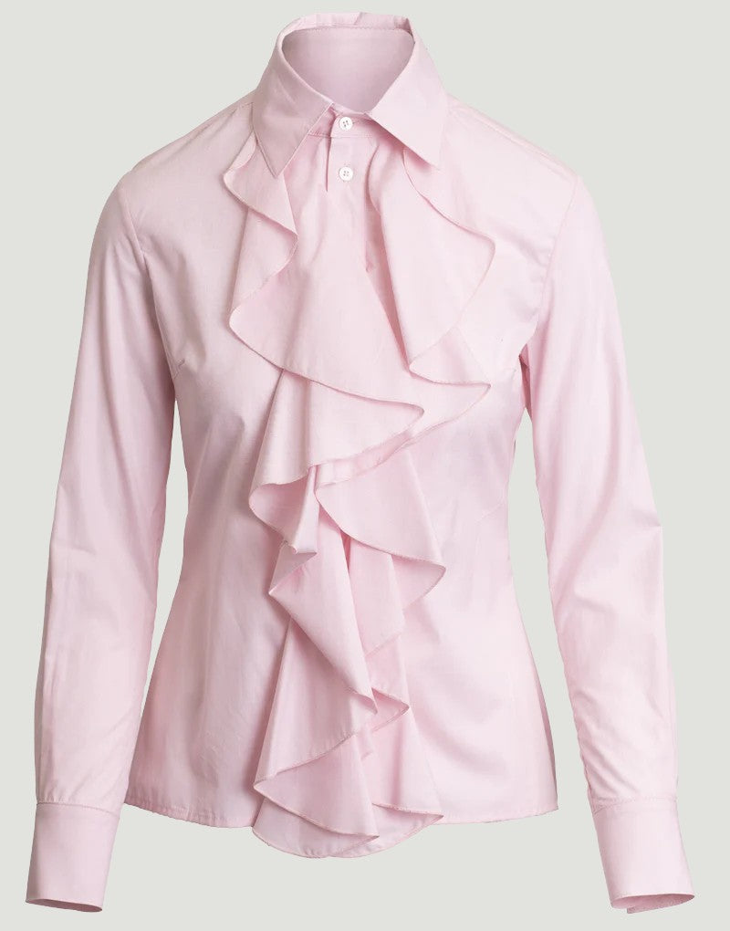 Emily frill shirt short cuff -pink Shirts Bearco
