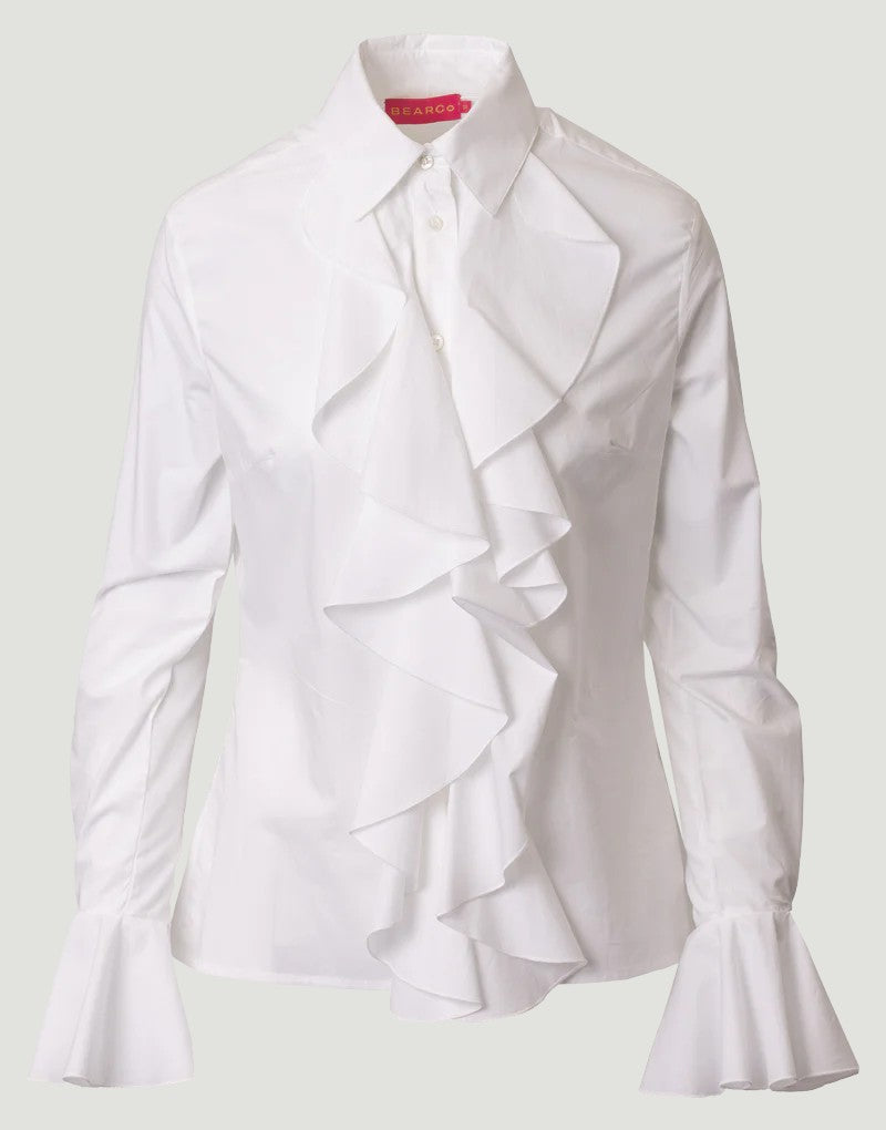 Emily frill shirt - white Shirts Bearco